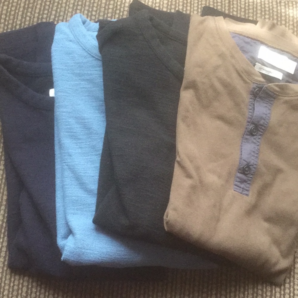 4 men’s x-large long sleeve thermal henley shirts